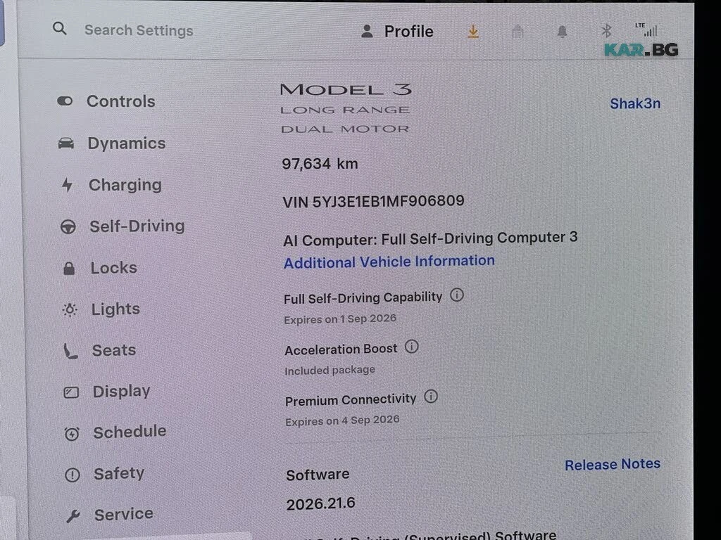 Tesla Model 3 LONG RANGE* 4X4* 360 КАМЕРА* ПАНОРАМА, снимка 15 - Автомобили и джипове - 56017237