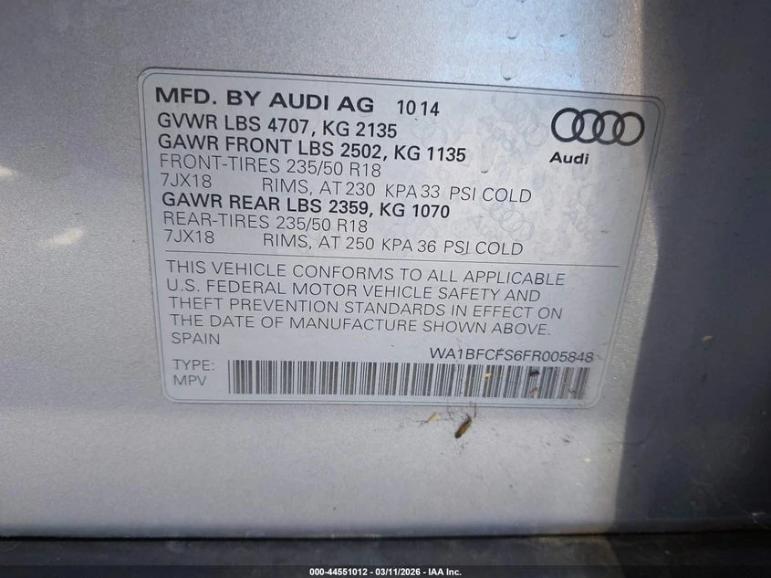 Audi Q3 2.0L I-4 DI, DOHC, VVT, TURBO, 200HP Front Wheel, снимка 9 - Автомобили и джипове - 53917888