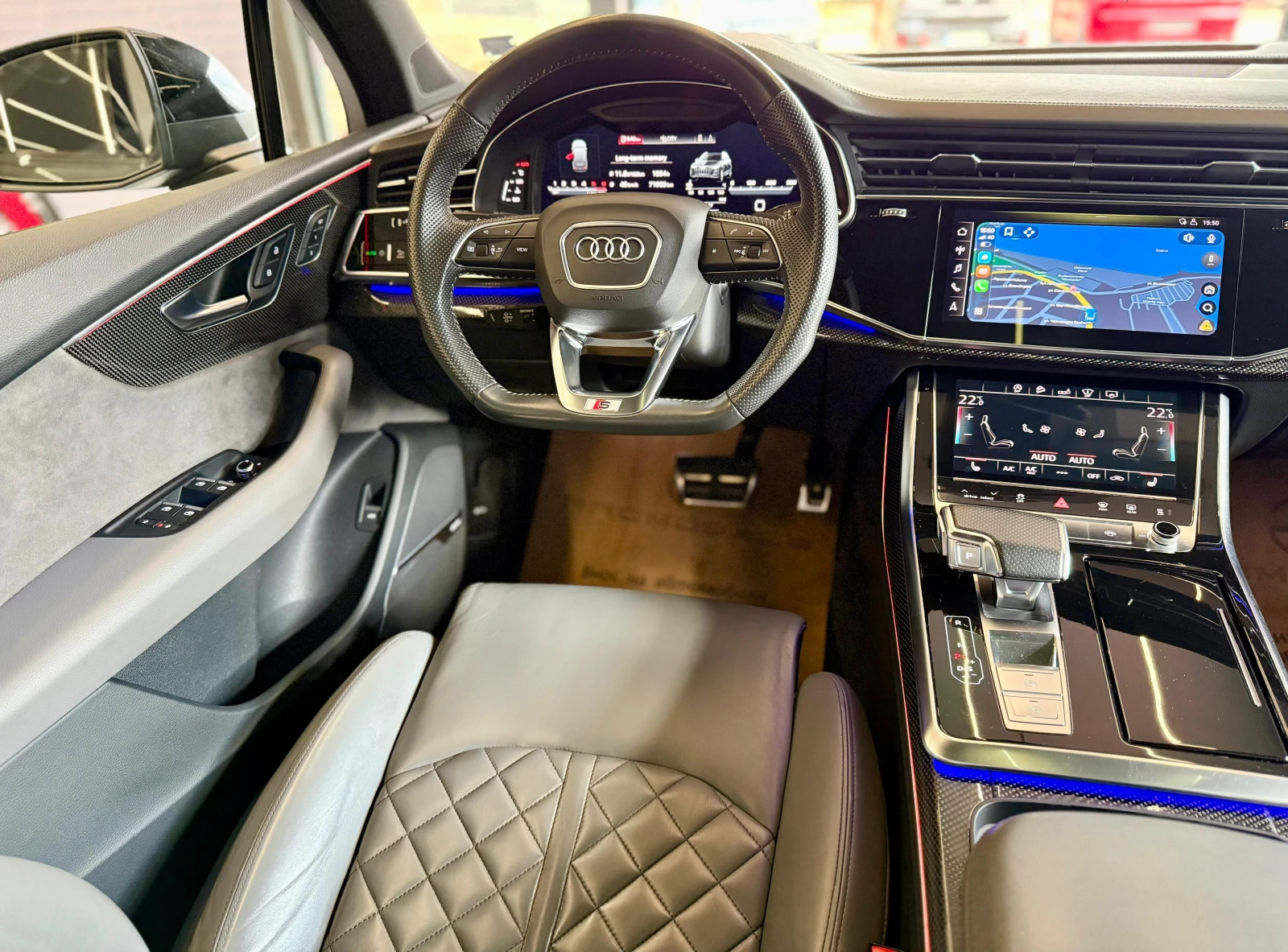 Audi SQ7 Bose* HeadUp* SoftClose* Лизинг* Laser* 7-местен - изображение 9