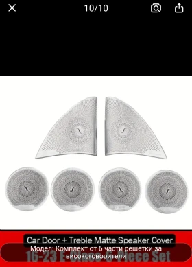 Решетки за високоговорители 6 броя за Мерцедес Е класа W213,Ц класа W205 от 2016-2020г., снимка 6