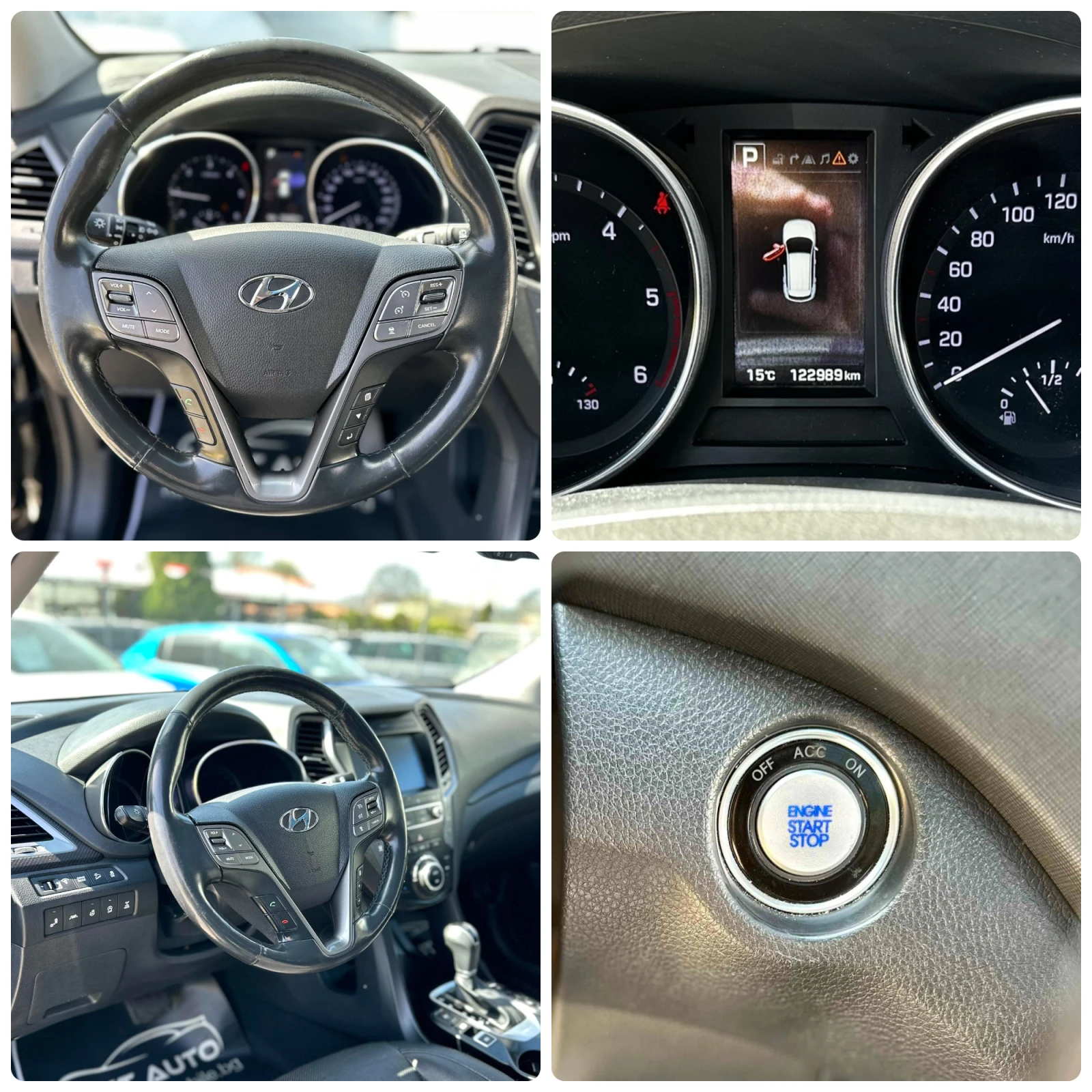 Hyundai Santa fe 2.2CRDI 200HP 4WD PANO 360'CAM ОБДУХВАНЕ FULL, снимка 12 - Автомобили и джипове - 54226414