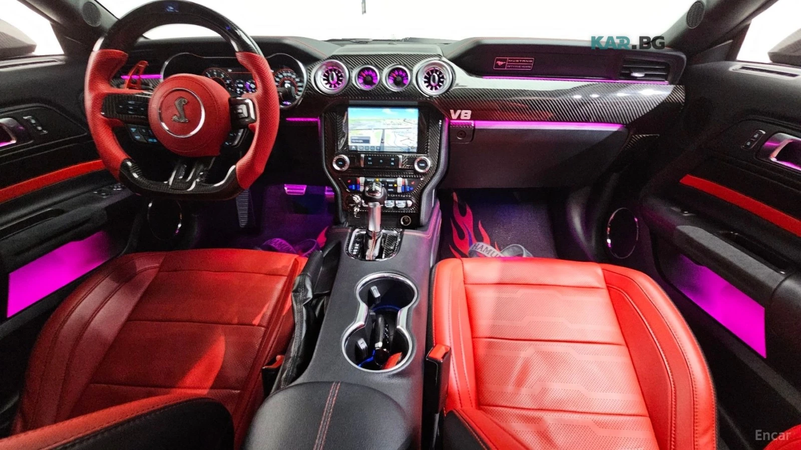 Ford Mustang GT* 5.0* V8* CARBON* ПОДГРЕВ* ОБДУХВАНЕ* 360* , снимка 6 - Автомобили и джипове - 54934228