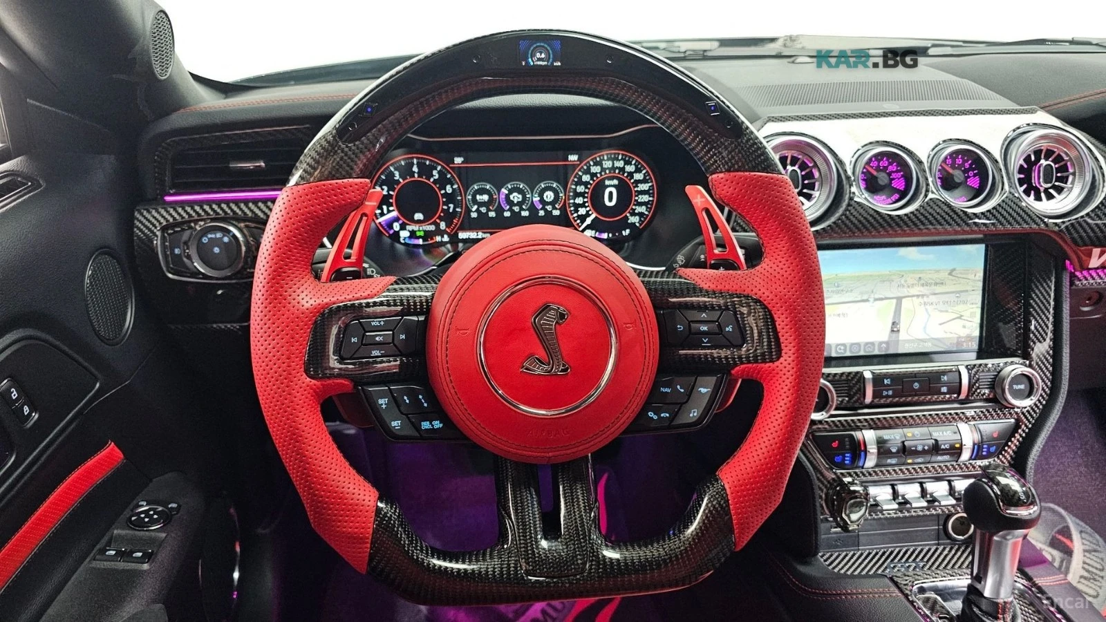 Ford Mustang GT* 5.0* V8* CARBON* ПОДГРЕВ* ОБДУХВАНЕ* 360* , снимка 5 - Автомобили и джипове - 54934228