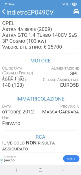 Opel Astra 1.4i GTC TURBO GPL - 6000 € / 11734.98 лв. - 51137226 14