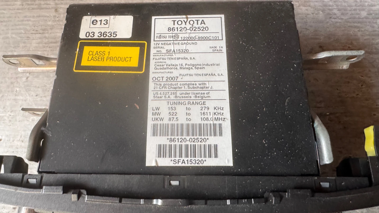 ���������� ����� / GPS � ����� ������� �� Toyota Auris 2007 - 86120-02520 / 122000-8900C101 / SFA153 | Mobile.bg � ����������� 2