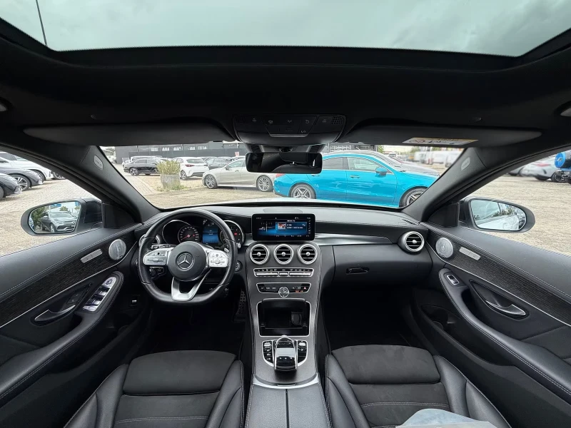 Mercedes-Benz C 220 d/AMG/194HP/DISTR/PANO/360/BURM/HUD/CARPLAY/806f, снимка 9 - Автомобили и джипове - 51845220