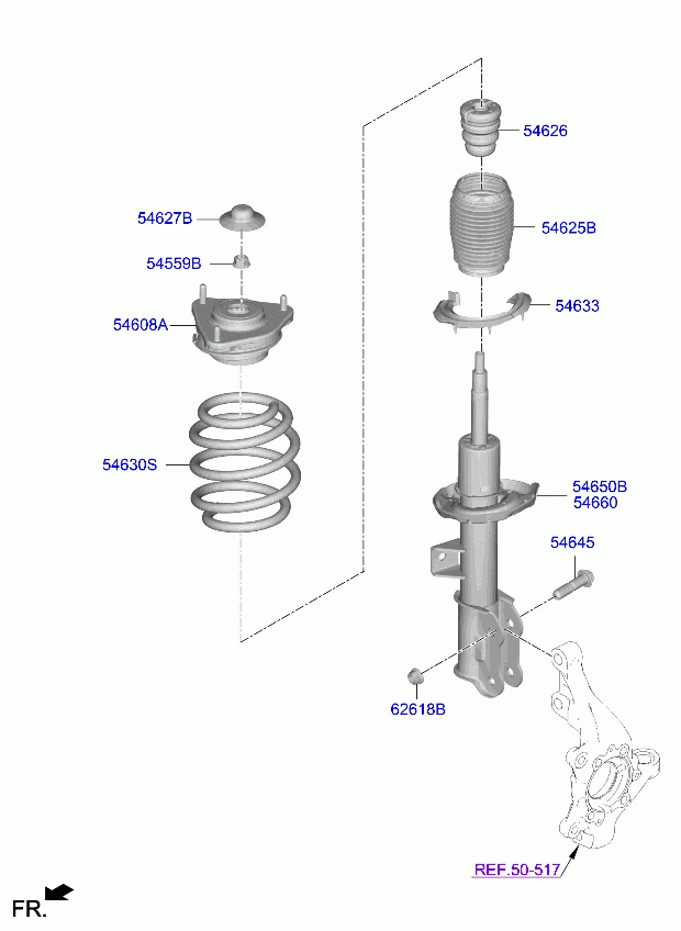 Амортисьор преден Kia EV6 2022- LH/RH 54650CV300 / 54651CV300