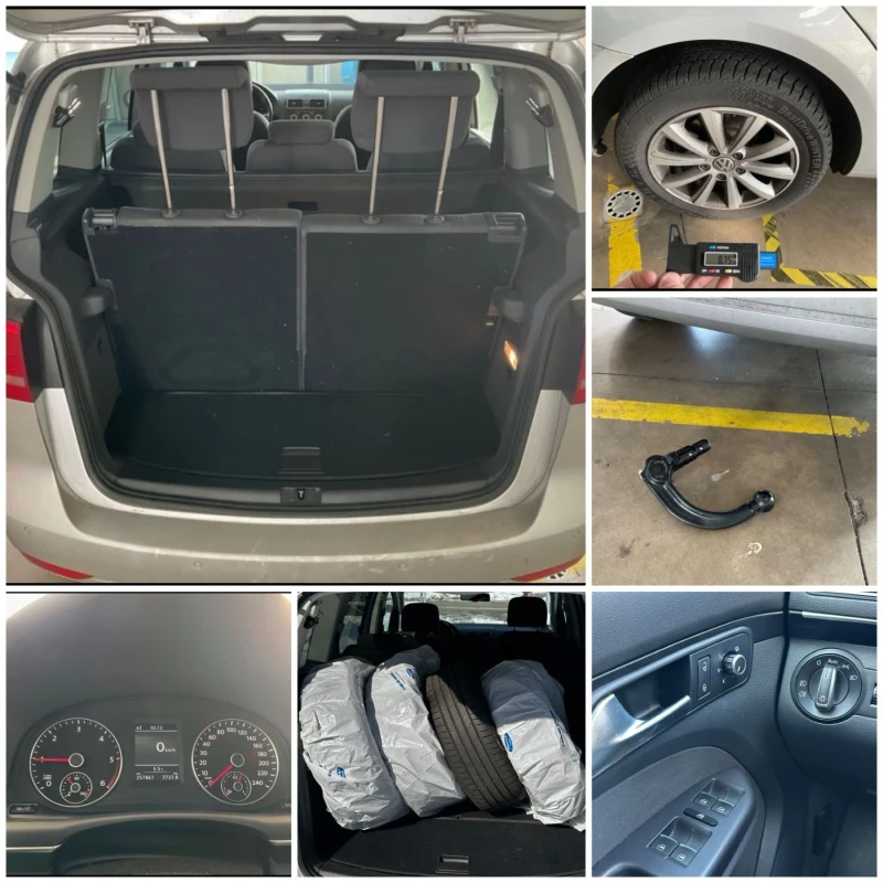 VW Touran  2.0 TDI HIGHLINE/6+ 1/NAVI/ОБСЛУЖЕН + 2 Ком, снимка 9 - Автомобили и джипове - 49273710