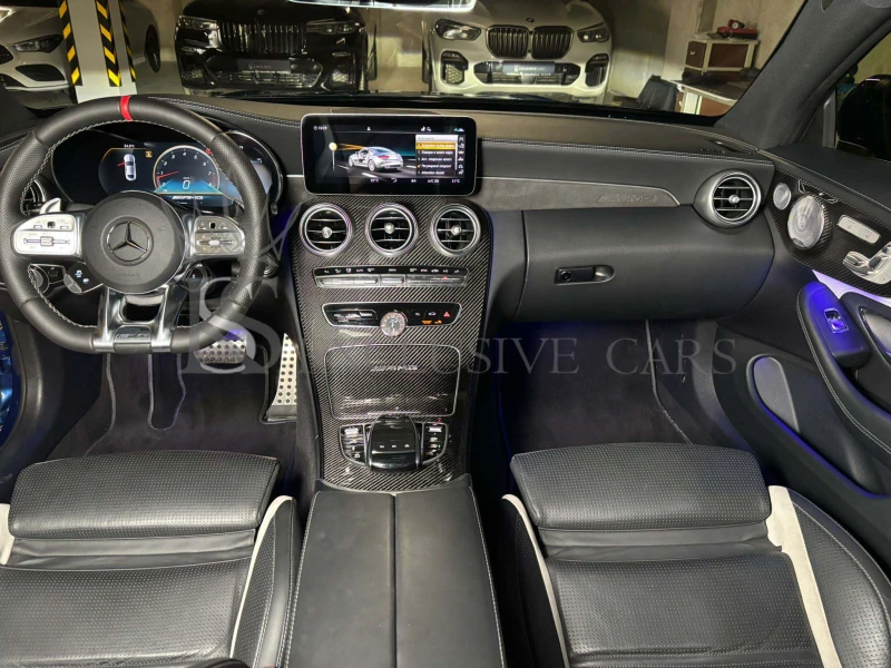 Mercedes-Benz C 63 AMG S * BURMESTER* PANORAMA* CARBON* HUD* ОБДУХВАНЕ* , снимка 12 - Автомобили и джипове - 51832211