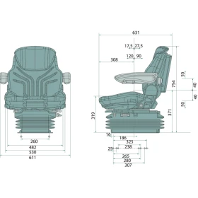 Трактор John Deere Седалка Grammer Maximo Comfort Plus за John Deere , снимка 4
