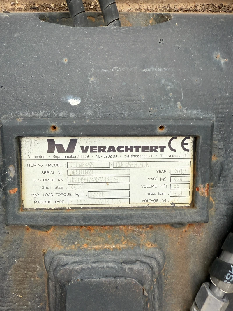 Допълнително оборудване Друг вид ХИДРАВЛИЧЕН БЪРЗОСМЕННИК VERACHTERT CW 45 , снимка 3 - Индустриална техника - 51444400