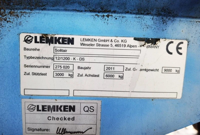 Сеялка Lemken Solitaire 12/1200-k-DS, снимка 2 - Селскостопанска техника - 46893281