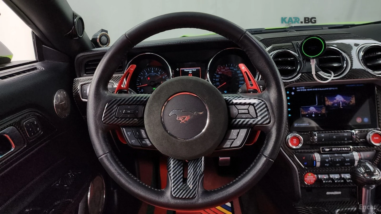 Ford Mustang GT500 PACK* ЧЕРВЕНА КОЖА* ОБДУХВ.* ПОДГР* BL.SPOT, снимка 13 - Автомобили и джипове - 55412643