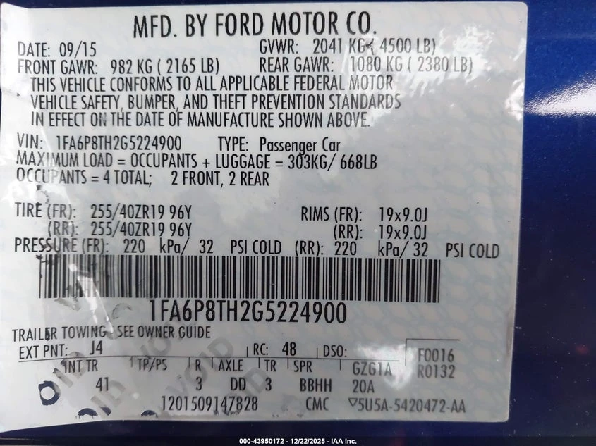 Ford Mustang Ecoboost * Крайна цена до БГ* , снимка 9 - Автомобили и джипове - 54002317