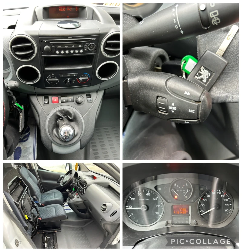 Peugeot Partner 1.6HDi/90 K.C./КЛИМАТИК / 3 МЕСТА, снимка 12 - Автомобили и джипове - 53057044
