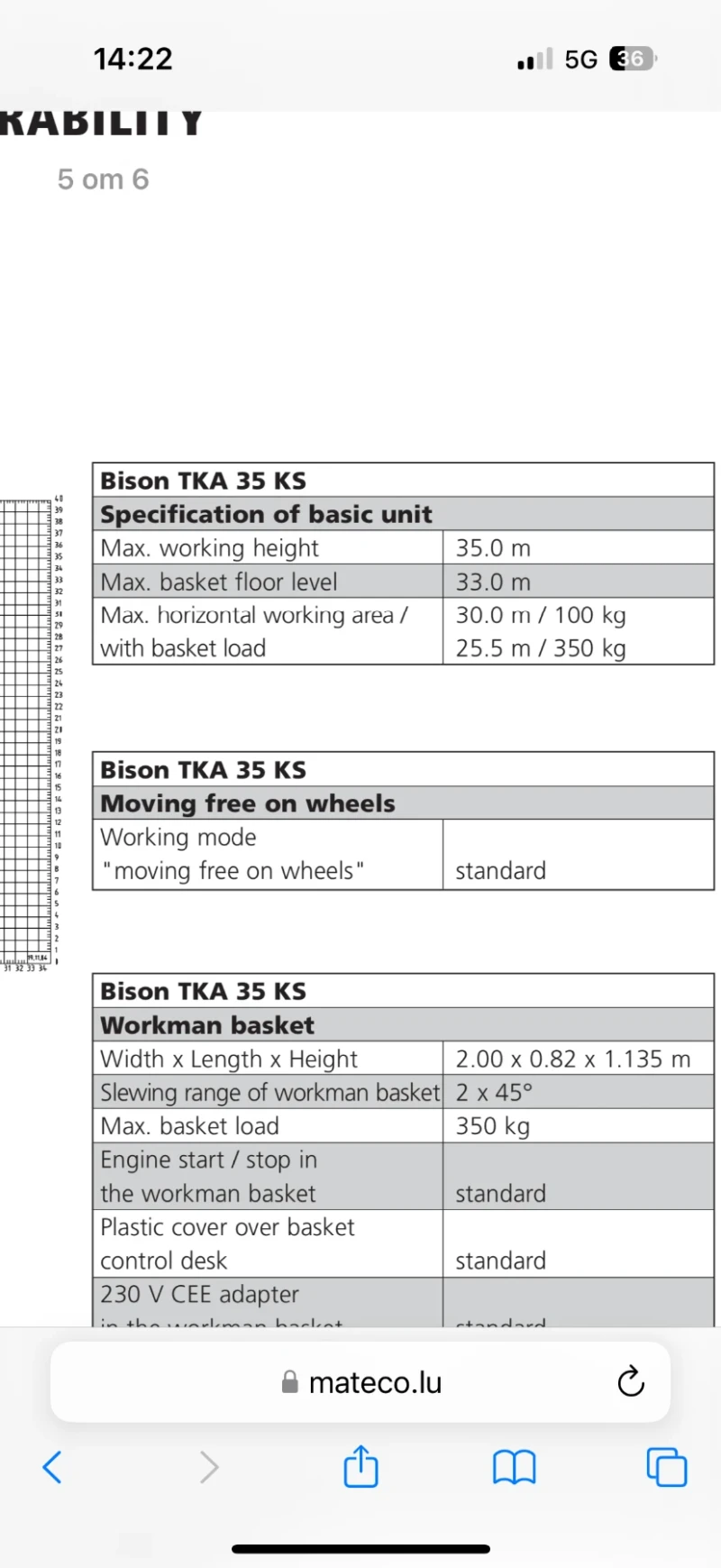 Автовишка Друга марка Palfinger Bison 35 TKA, снимка 17 - Индустриална техника - 53015294