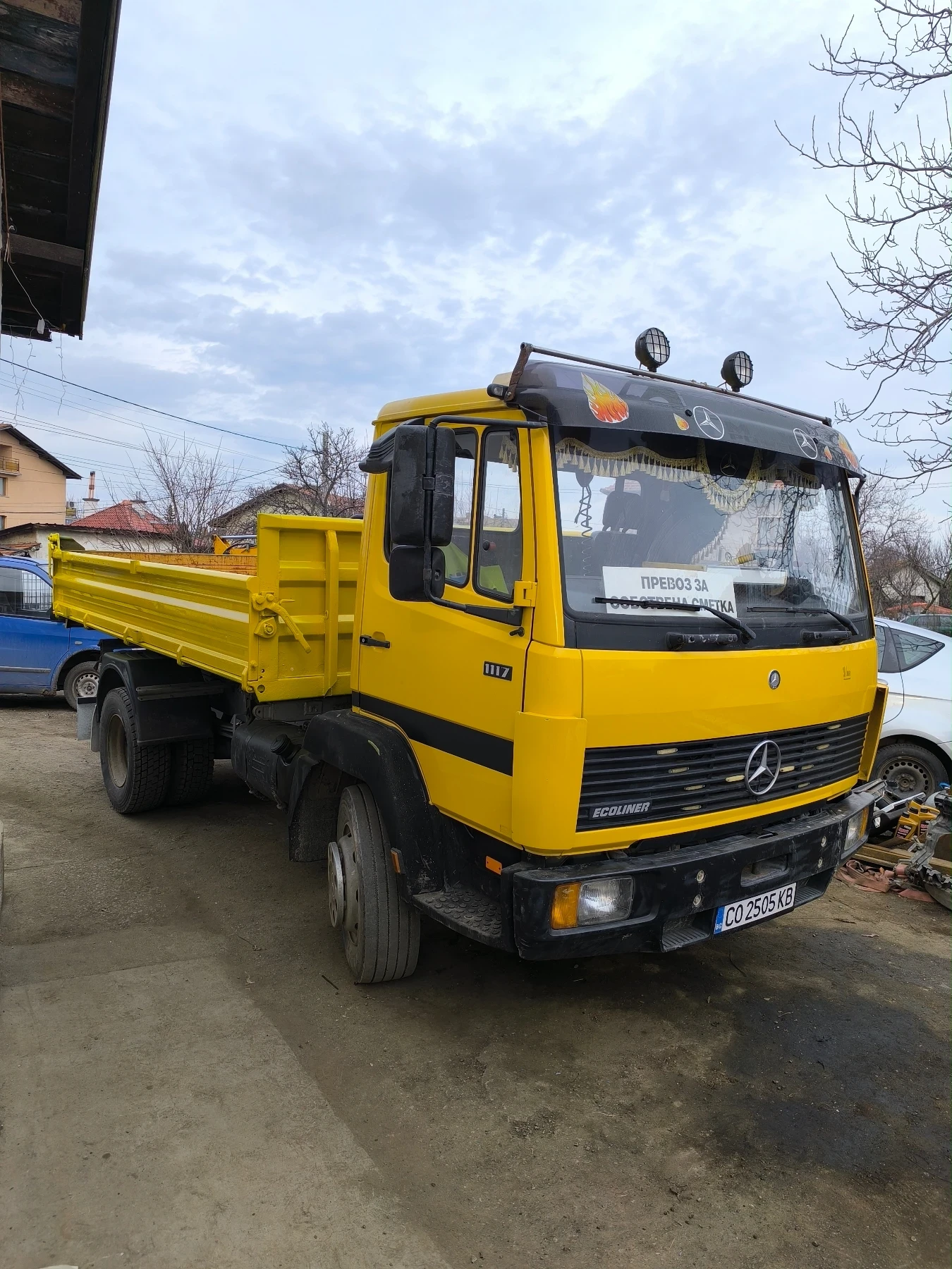 Mercedes-Benz 1117 Тристранен самосвал Miller Kipper 4метров , снимка 2 - Камиони - 56339955