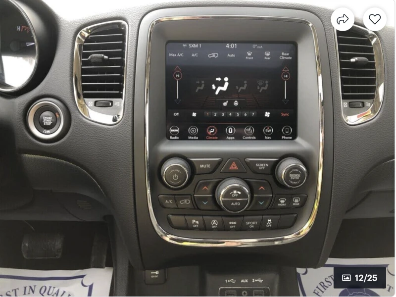 Dodge Durango GT* 3.6* V6* 8ZF* ПОДГРЕВ* КАМЕРА* КЕЙЛЕС* LANE* A, снимка 9 - Автомобили и джипове - 52975625