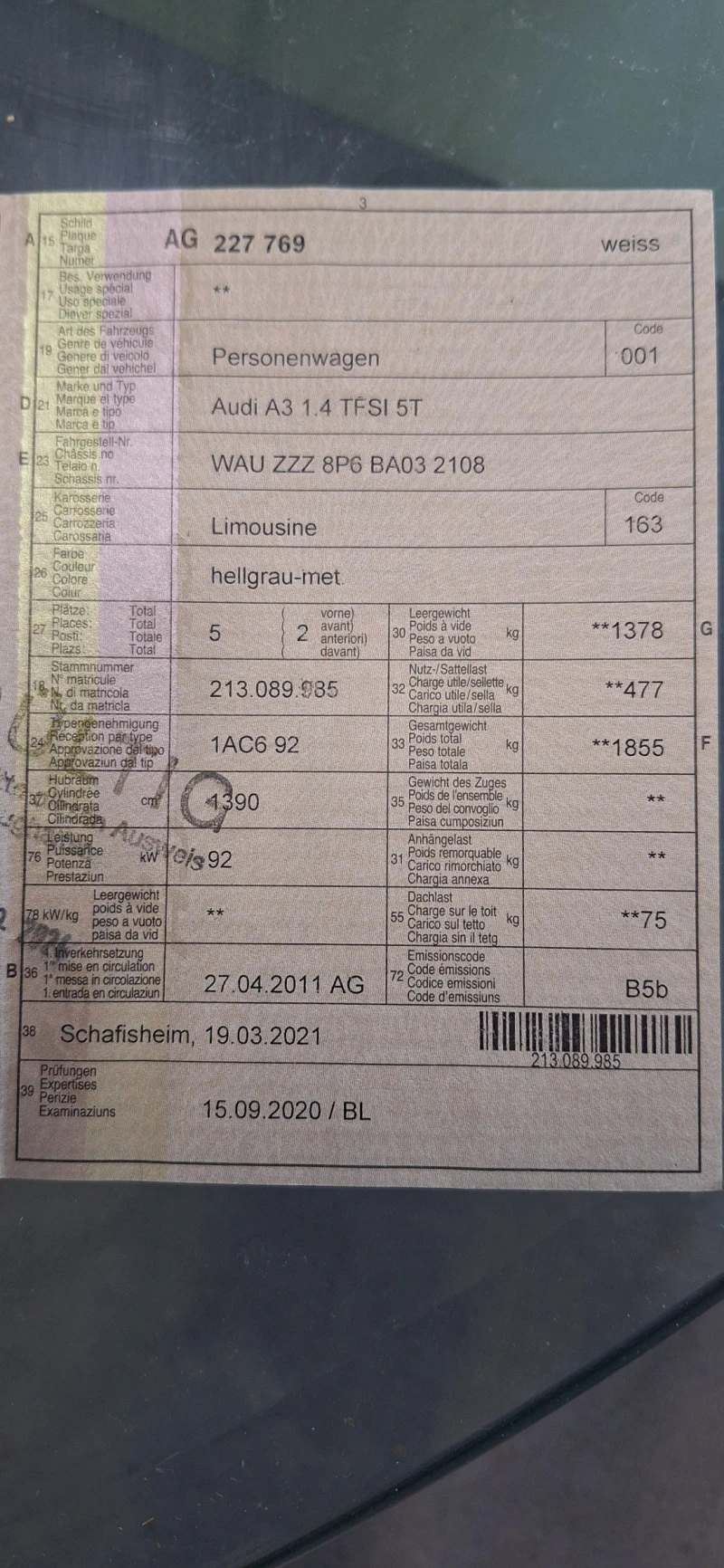 Audi A3 1.4 TFSI.Швейцария - 9900 лв. - 59061022 | Car24.bg