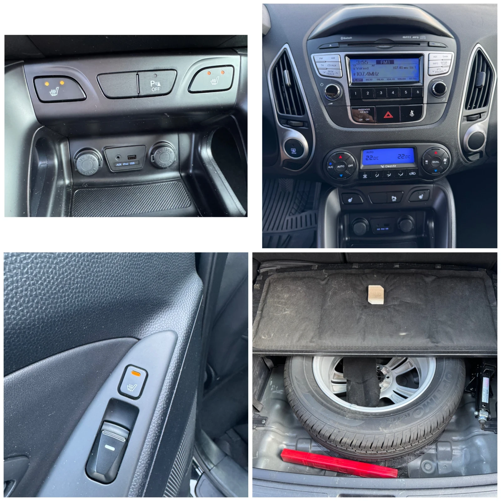 Hyundai IX35 1.7 CRDi 116k.c. * Подгрев * Кожа * Bluetooth/AUX, снимка 13 - Автомобили и джипове - 55504017