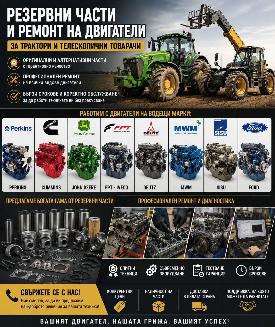 Трактор New Holland части ДВГ
