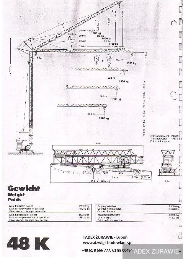 Кулокранове Liebherr 48K, снимка 2 - Индустриална техника - 54467240