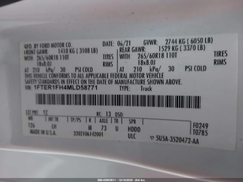 Ford Ranger 2.3L I-4 DI, DOHC, VVT, TURBO, 270HP 4X4 Drive, снимка 16 - Автомобили и джипове - 53055873