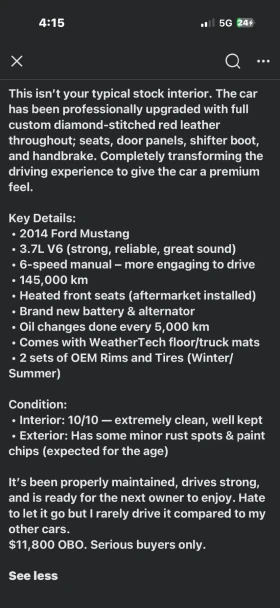 Ford Mustang 3.7 V6 * РЪЧКА * CUSTOM INTERIOR С ПОДРЕВ * , снимка 11