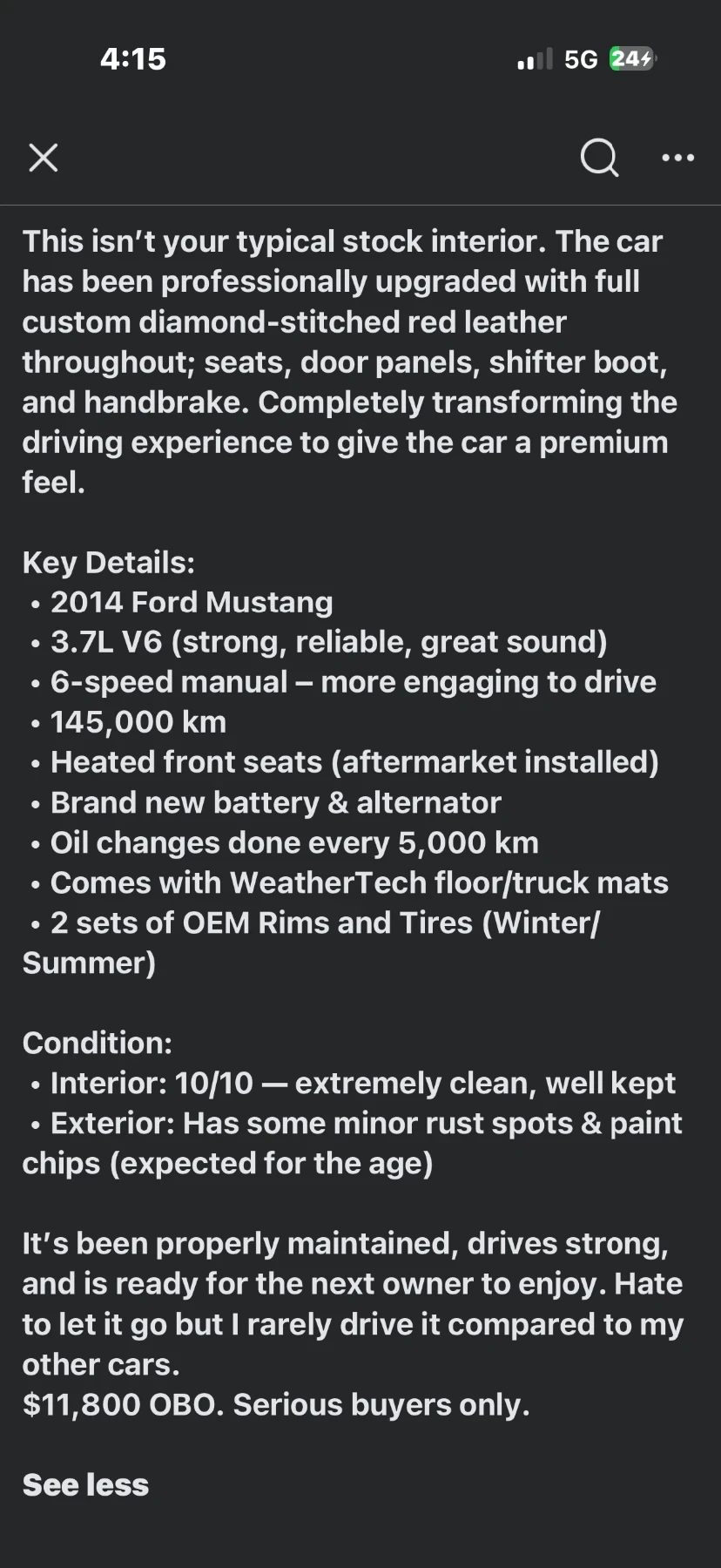 Ford Mustang 3.7 V6 * РЪЧКА * CUSTOM INTERIOR С ПОДРЕВ * , снимка 11 - Автомобили и джипове - 54333682