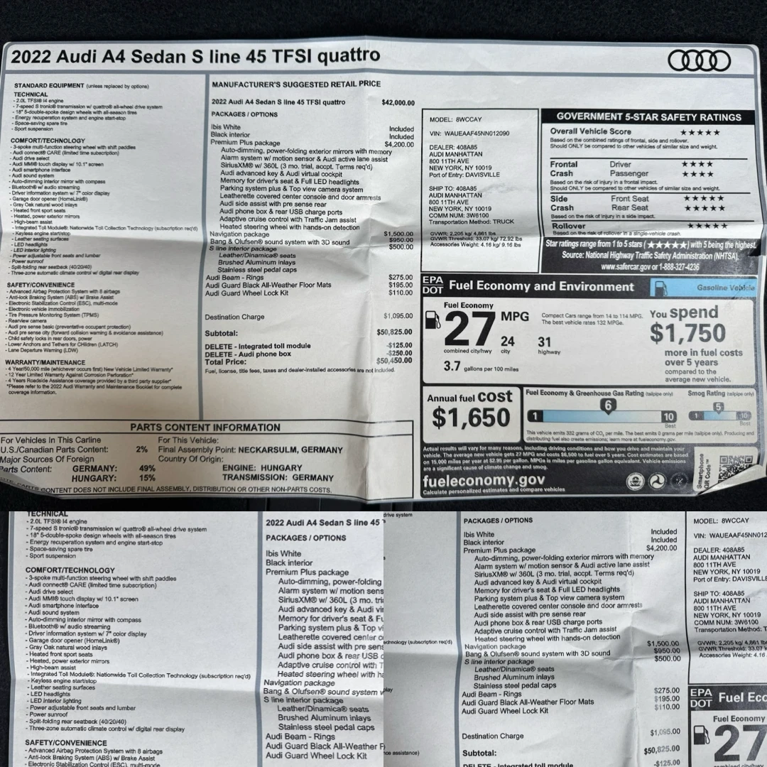 Audi A4 А4 3хS line 45 TFSI quattro, снимка 17 - Автомобили и джипове - 54808880