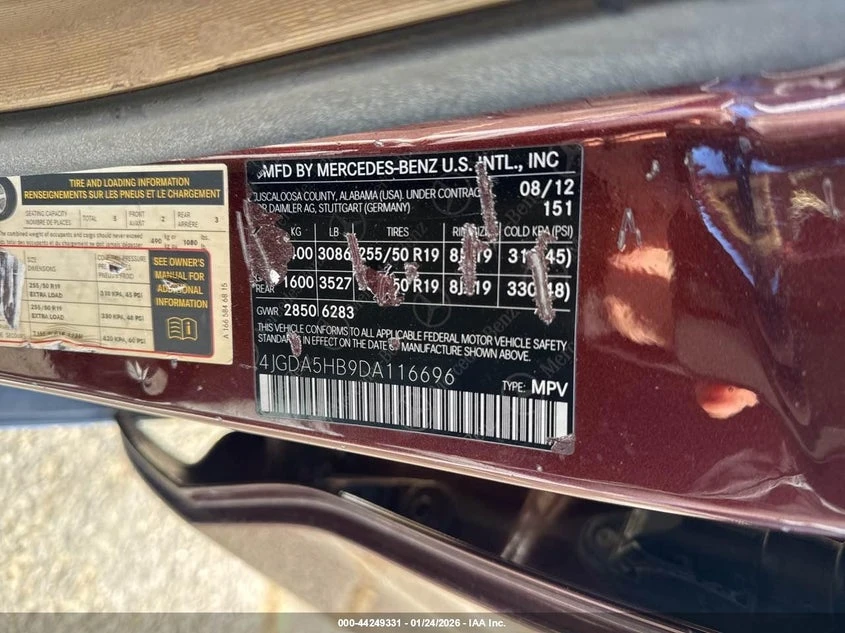 Mercedes-Benz ML 350 3.5L V-6 DI, DOHC, VVT, 302HP All Wheel Drive, снимка 9 - Автомобили и джипове - 53801170