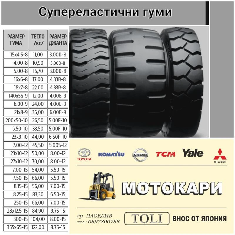 Мотокар Други ВИСОКОКАЧЕСТВЕНИ ГУМИ ЗА МОТОКАРИ / Топ цени ! ! !, снимка 3 - Индустриална техника - 34995218