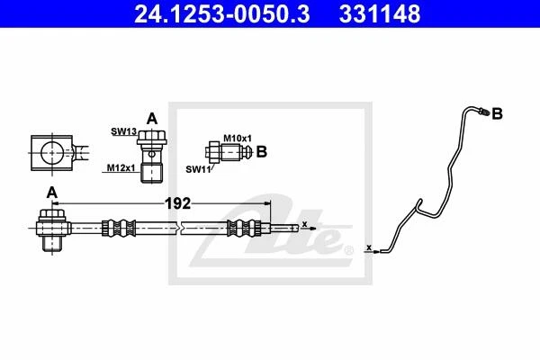 спирачен маркуч ATE 24.1253-0050.3 (AT 331148), снимка 7 - Части - 47078491