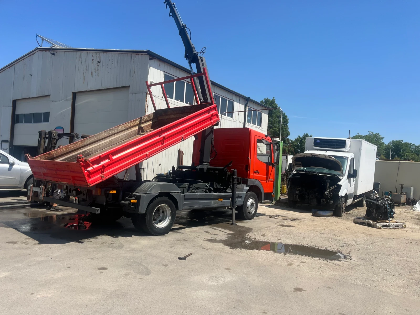 Mercedes-Benz 1018 Самосвал кран, снимка 10 - Камиони - 55590426
