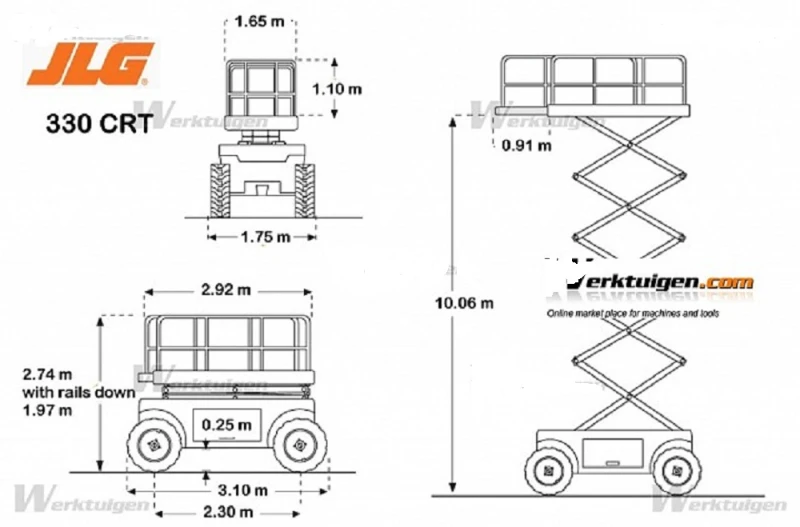 Автовишка Друга марка JLG 330CRT  4x4, снимка 16 - Индустриална техника - 49314621