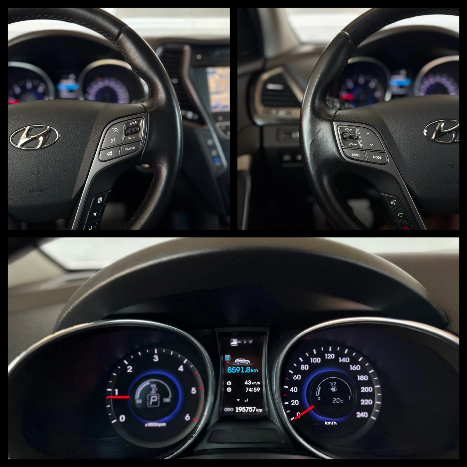 Hyundai Santa fe 2.2D 4x4 ГАРАНЦИЯ 6 МЕСЕЦА ИЛИ 5000КМ, снимка 14 - Автомобили и джипове - 55048057