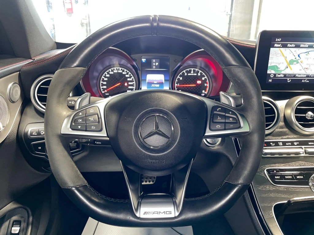 Mercedes-Benz C 43 AMG 4MATIC/AMG PKG/NAVI/Line Ass/LEATHER/PANO , снимка 10 - Автомобили и джипове - 53929056