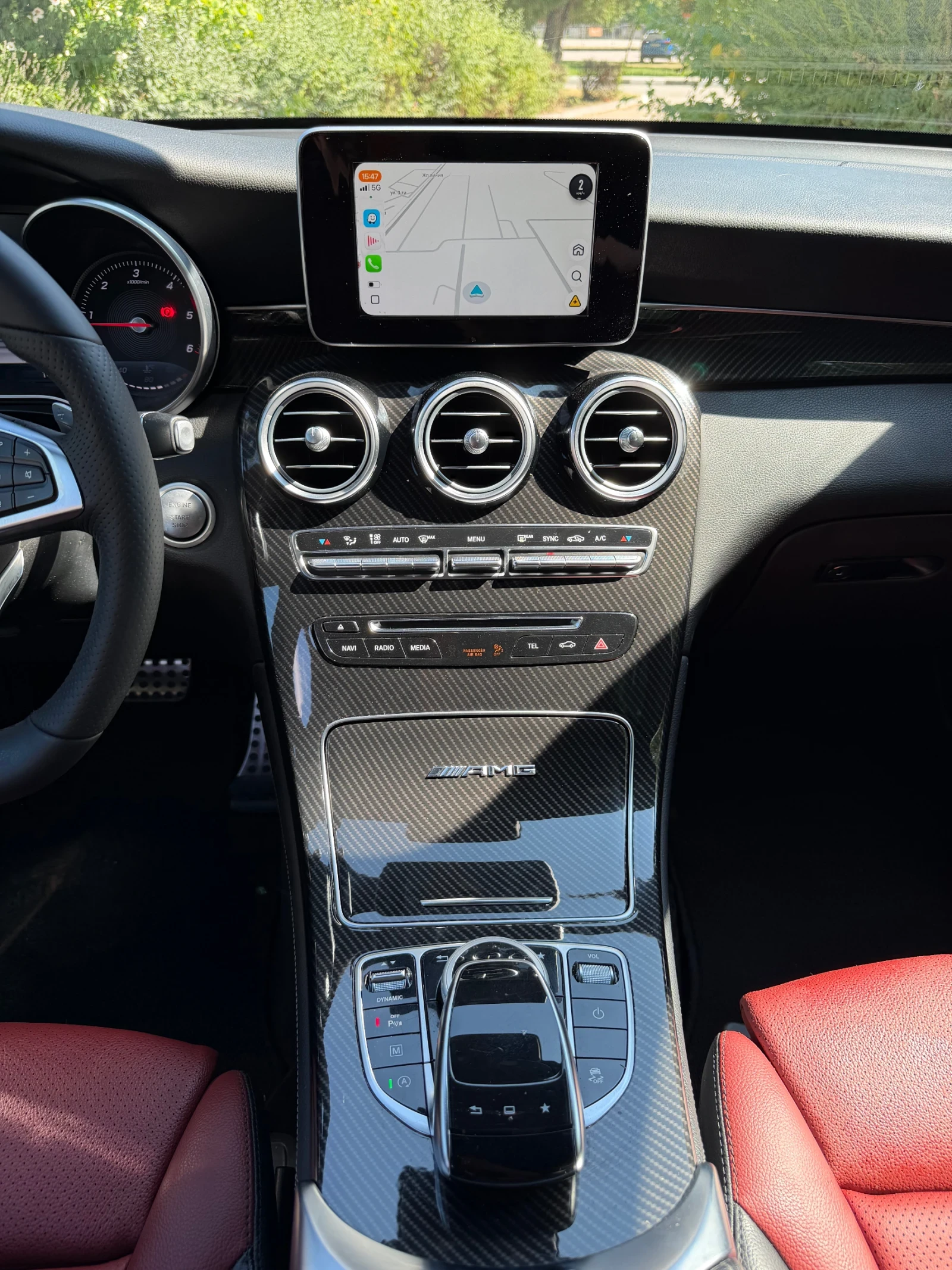 Mercedes-Benz GLC 220 * AMG* ТЕГЛИЧ* Червена кожа* , снимка 11 - Автомобили и джипове - 55728584