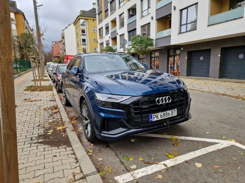 Audi Q8 S-line, MATRIX, ЧЕРНА ОПТИКА, ПЕЧКА, ПОДГРЕВ НА ВО, снимка 1 - Автомобили и джипове - 47636668