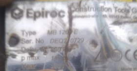 Допълнително оборудване Хидравличен чук Epiroq MB1200E, снимка 4