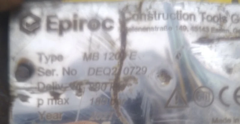 Допълнително оборудване Хидравличен чук Epiroq MB1200E, снимка 4 - Индустриална техника - 52897565