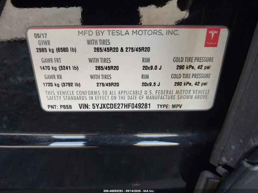 Tesla Model X 100D/75D/90D, снимка 9 - Автомобили и джипове - 56525759
