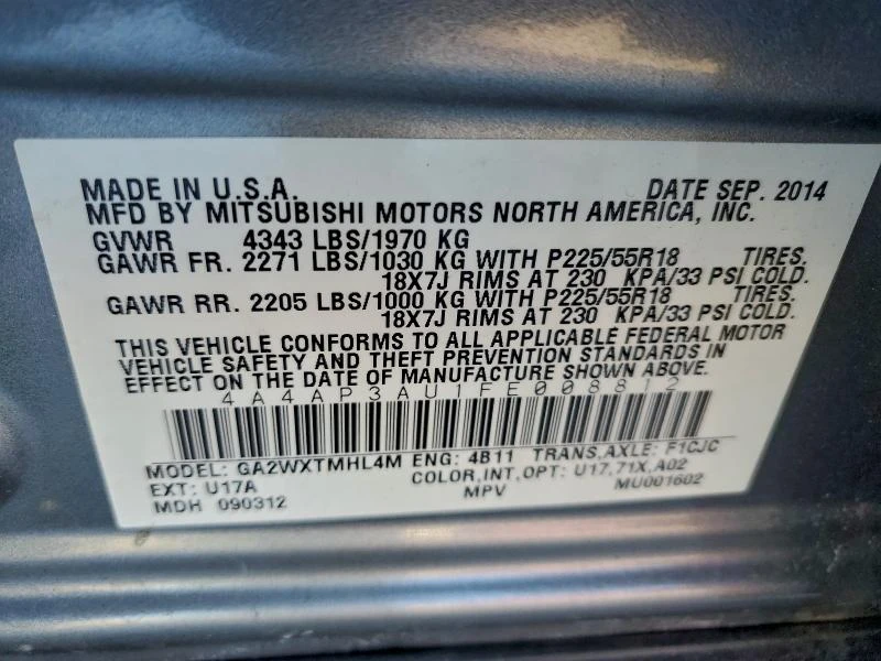 Mitsubishi Outlander 2.0L 4 Front-wheel Drive, снимка 5 - Автомобили и джипове - 52906384