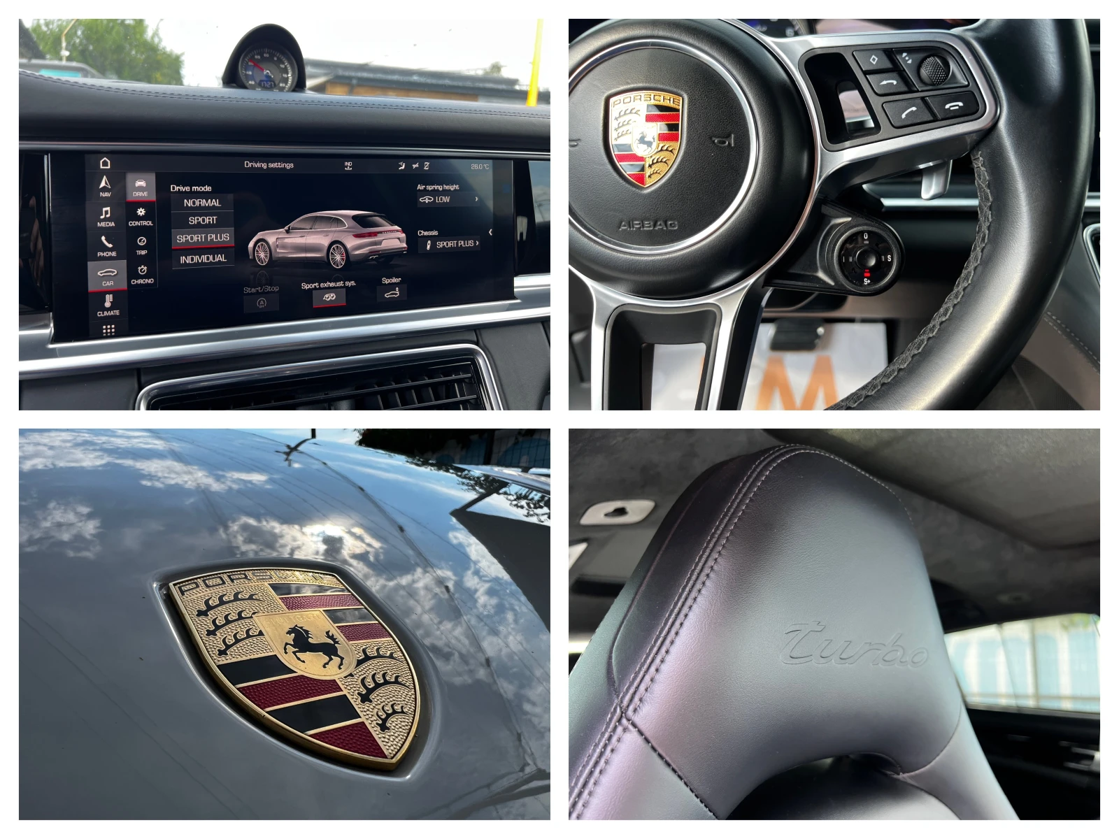 Porsche Panamera TURBO ST/SPORTDESIGN/BLACK PACK/BURMESTER/ВАКУУМ, снимка 17 - Автомобили и джипове - 55315920