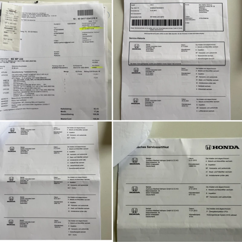 Honda Cr-v 2.0i* 4x4* СЕРВИЗНА КНИЖКА С ПЪЛНА ИСТОРИЯ В ХОНДА, снимка 17 - Автомобили и джипове - 52342156