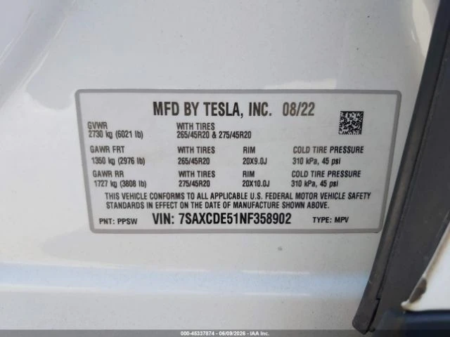 Tesla Model X Dual Motor All-Wheel Drive/Plaid Tri Motor All-Whe, снимка 14 - Автомобили и джипове - 55103465
