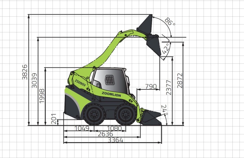 Мини челни товарачи ZOOMLION ZS090V, снимка 5 - Индустриална техника - 51100282