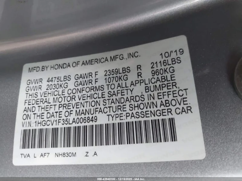 Honda Accord 1.5l Sport, снимка 8 - Автомобили и джипове - 53443984