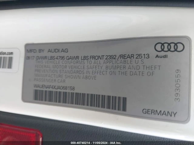 Audi A4 2018 AUDI A4 2.0T PREMIUM, снимка 15 - Автомобили и джипове - 47890216