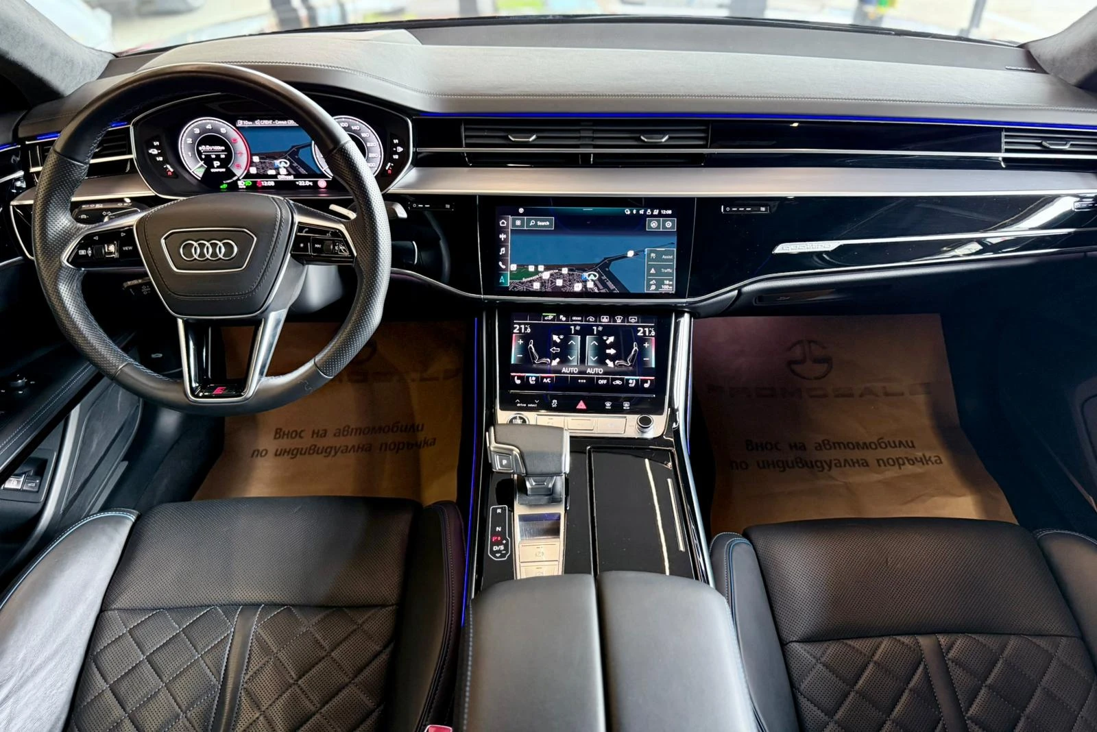 Audi A8 L* 60 TFSI* S-Line* Подгрев* Обдух* TV* Лизинг , снимка 9 - Автомобили и джипове - 54630344